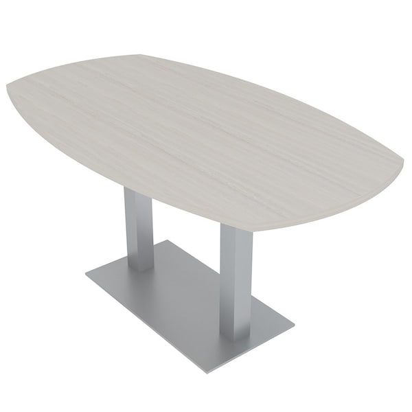 33.5 in W, 69.5 in L, 29 in H, Engineered Wood Top, Ivory